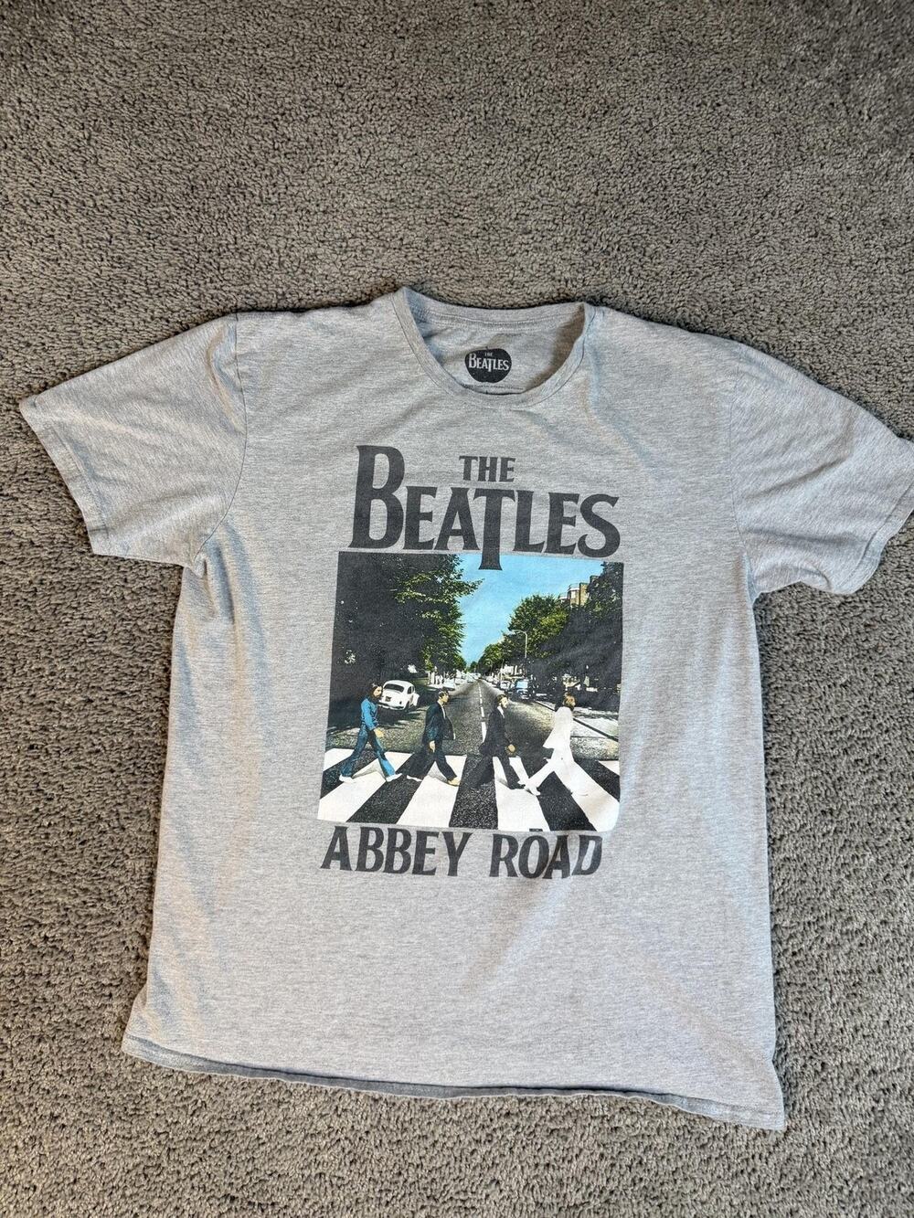 The Beatles Shirt Mens L Gray Abbey Road Graphic Crew Neck Tagless Cotton